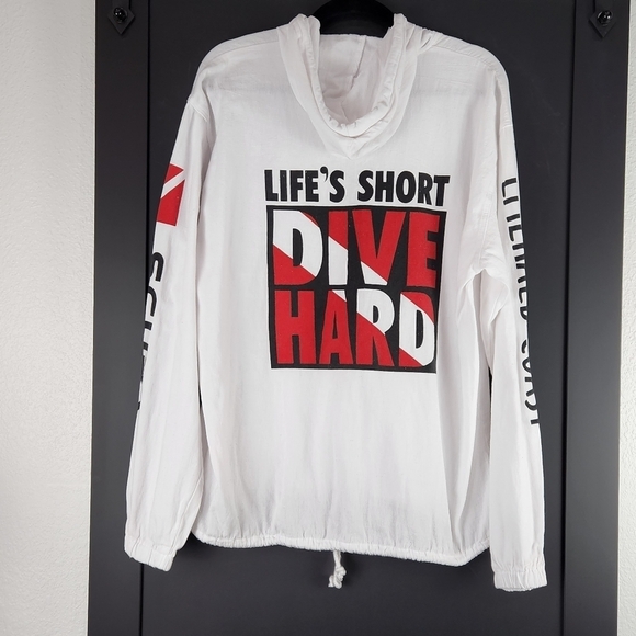 Vintage Authentic Cotton Seed Products Emerald Coast Scuba Destin FL Jacket SZ M - Picture 4 of 8